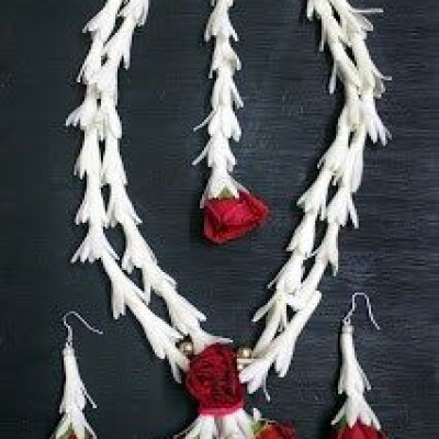 TUBEROSE AND ROSE necklace रजनीगंधा और गुलाब mala